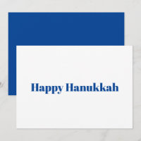 Gelukkige Chanoeka wit blauw typografie minimalist