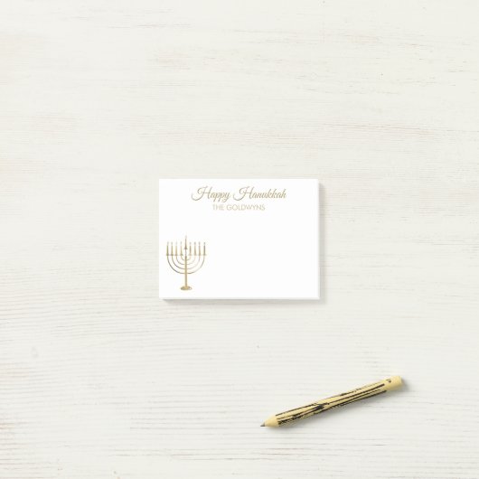 Gelukkige Chanukah Menorah Vakantie 4x3 Post-it® Notes (Op bureau)
