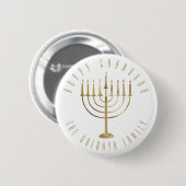 Gelukkige Chanukah Menorah vakantie Ronde Button 5,7 Cm (Voorkant /achterkant)