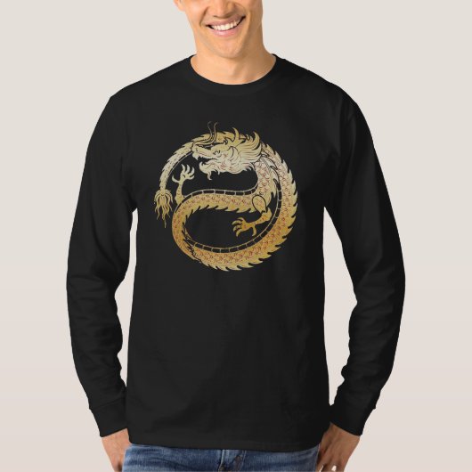 Gelukkige Chinese Maan Nieuwjaar 2024 Gouden DRAAK T-shirt (Voorkant)