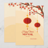 Gelukkige Chinese Nieuwjaarskaart Feestdagenkaart (Voorkant / Achterkant)