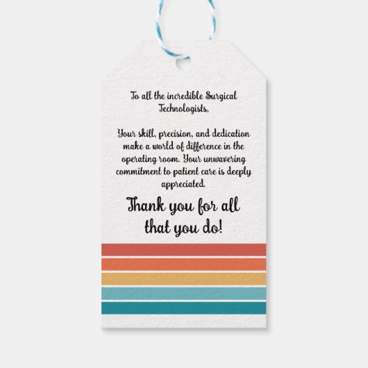 Gelukkige Chirurgische Techweek Cadeaulabel (Achterkant)