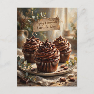 Gelukkige chocolade cupcakes dag briefkaart