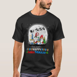 Gelukkige Chrismukkah Gnomes Kerstmis Chanoeka T-shirt