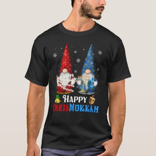 Gelukkige Chrismukkah Gnomes Kerstmis Chanoeka T-shirt (Voorkant)