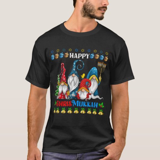 Gelukkige Chrismukkah Gnomes Kerstmis Chanoeka T-shirt (Voorkant)