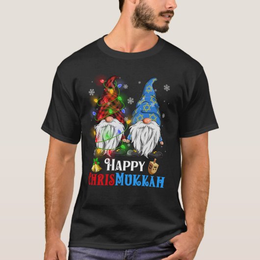 Gelukkige Chrismukkah Gnomes Kerstmis Chanoeka T-shirt (Voorkant)