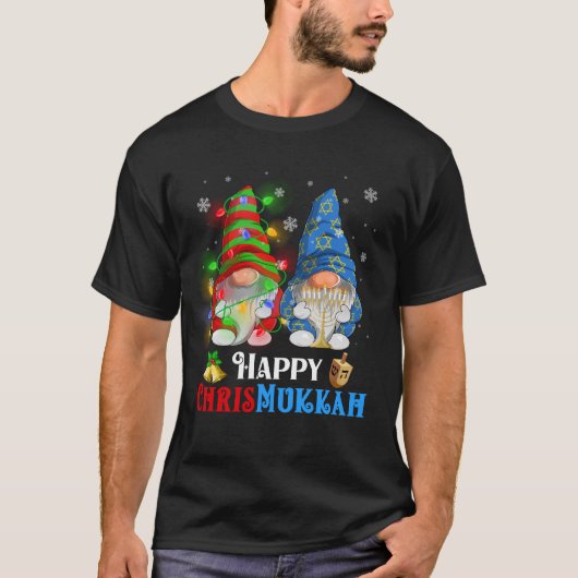 Gelukkige Chrismukkah Gnomes Kerstmis Chanoeka T-shirt (Voorkant)