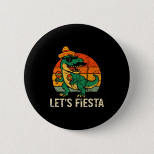 Gelukkige cinco de mayo dino t-rex Mexicaanse fees Ronde Button 5,7 Cm