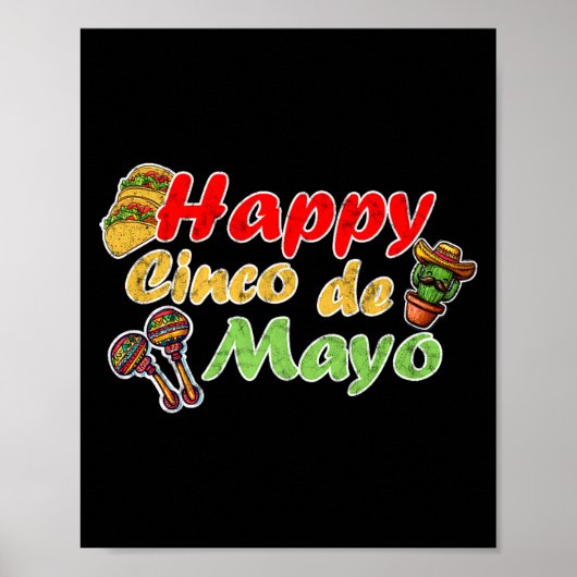 Gelukkige cinco de mayo grappige Mexico-viering Poster (Voorkant)