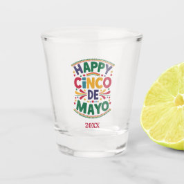 Gelukkige Cinco de Mayo Kleurrijke Datum Fiesta Shot Glas