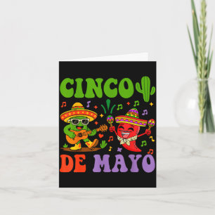 Gelukkige cinco de mayo Mexicaanse cactus en peper Kaart