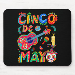Gelukkige cinco de mayo Mexicaanse hoed gitaarGelu Muismat