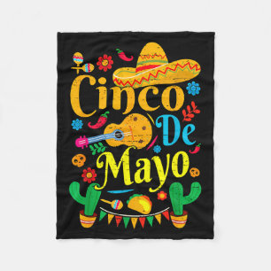 Gelukkige cinco de mayo Mexicaanse hoed margarita Fleece Deken