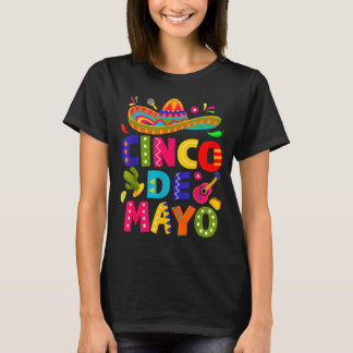 Gelukkige cinco de mayo mexicaanse hoed margarita t-shirt