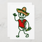 gelukkige cinco de mayo skelet schattige mexicaan kaart (Voorkant / Achterkant)