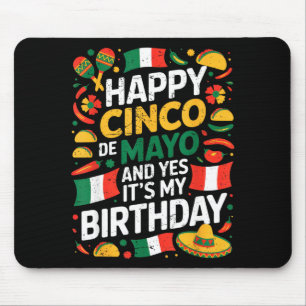 Gelukkige cinco de mayo verjaardag tacos kinderen muismat