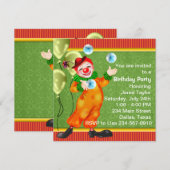 Gelukkige Circus Clown Verjaardagsfeest Kaart (Voorkant / Achterkant)