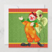 Gelukkige Circus Clown Verjaardagsfeest Kaart (Achterkant)