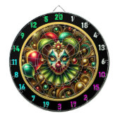 Gelukkige clown met kleurrijke ballonnen dartbord (Voorkant)