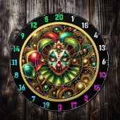 Gelukkige clown met kleurrijke ballonnen dartbord