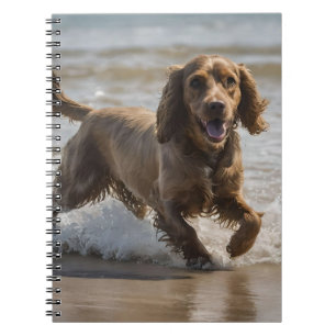Gelukkige Cocker Spaniel Strand Pret Dag, Notitieboek
