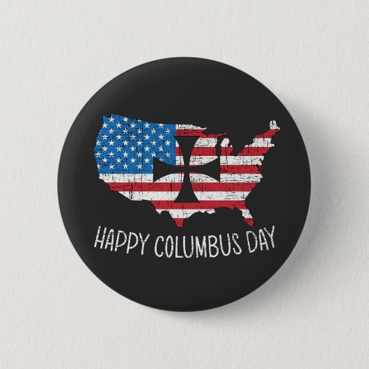 Gelukkige Columbus dag Ronde Button 5,7 Cm (Voorkant)