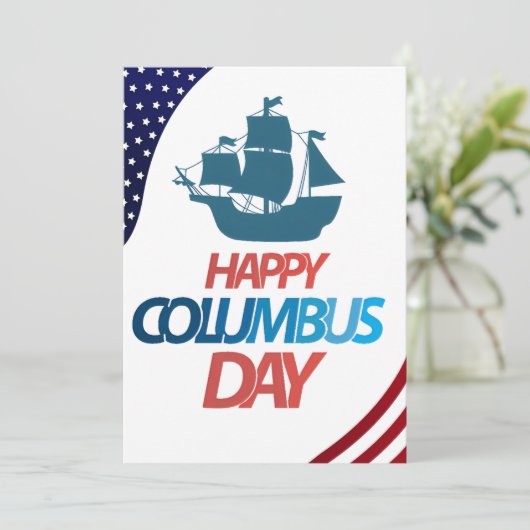 Gelukkige Columbusdag Kaart (Staand voorkant)