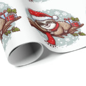 Gelukkige, comfortabele kerstluiaard die comfortab cadeaupapier (Rol Hoek)