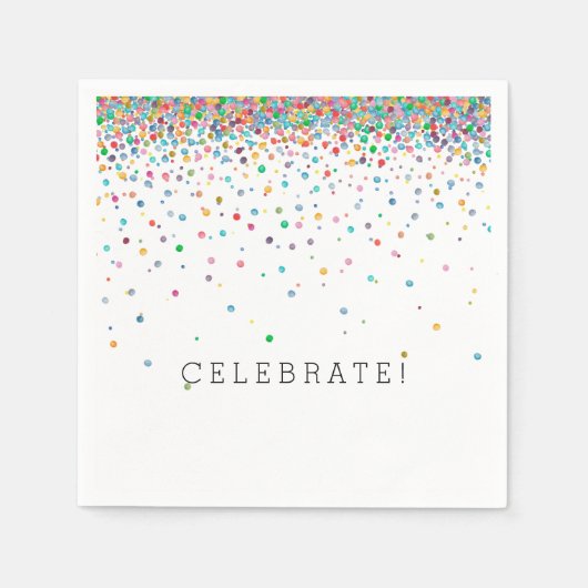 Gelukkige Confetti Stippen Servetten (Voorkant)