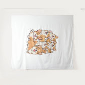 gelukkige Corgi honden Wandkleed (Voorkant (horizontaal))