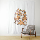 gelukkige Corgi honden Wandkleed (In situ)