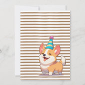 Gelukkige Corgi Puppy Pawty Verjaardag Kaart (Achterkant)