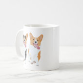 Gelukkige Corgi vrienden Koffiemok (Voorkant links)