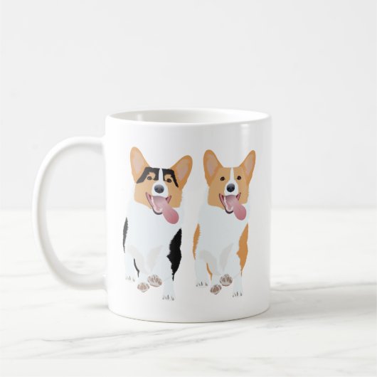 Gelukkige Corgi vrienden Koffiemok (Links)