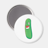 Gelukkige courgette plantaardige Cartoon Magneet (Voorkant / Achterkant)