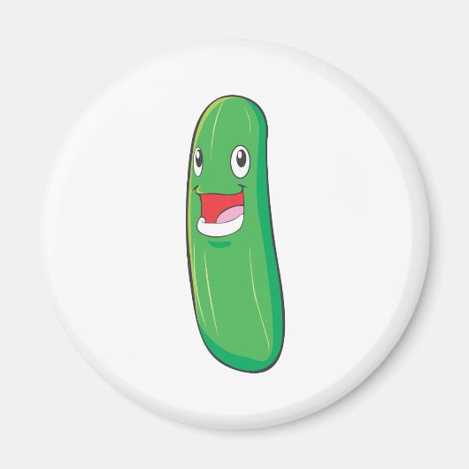 Gelukkige courgette plantaardige Cartoon Magneet (Voorkant)