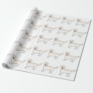Gelukkige Crème Gouden Retriever Cartoon Hond Patr Cadeaupapier
