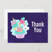 Gelukkige Cupcake en Ice Cream Verjaardag Dank u Briefkaart (Voorkant / Achterkant)