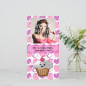 Gelukkige Cupcake Valentijn Feestdagenkaart (Staand voorkant)