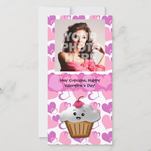 Gelukkige Cupcake Valentijn Feestdagenkaart (Voorkant)