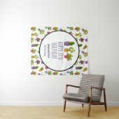 Gelukkige Cute Cactus in Bloempotten Fijne Verjaar Wandkleed (In Situ (horizontaal))