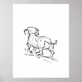 Gelukkige Dachshund – Sausis Hond Illustratie Poster