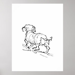 Gelukkige Dachshund – Sausis Hond Illustratie Poster