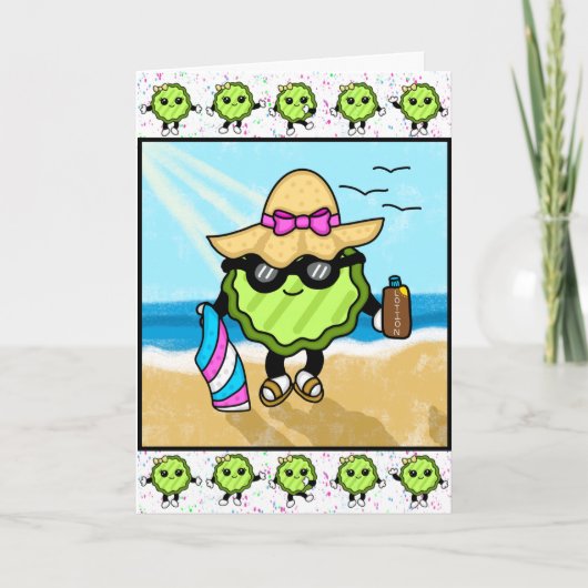 Gelukkige Dag! | Grappige Strand Komkommer   Kaart (Voorkant)
