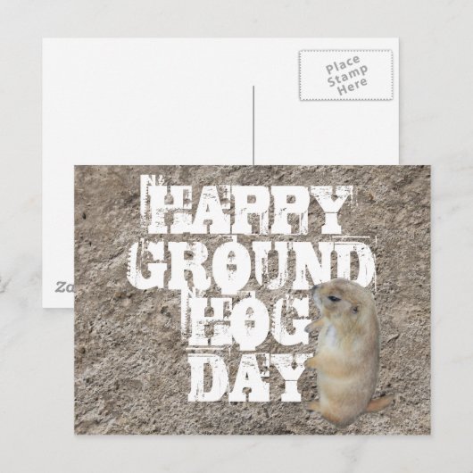 GELUKKIGE DAG GROUNDHOG BRIEFKAART (Voorkant / Achterkant)