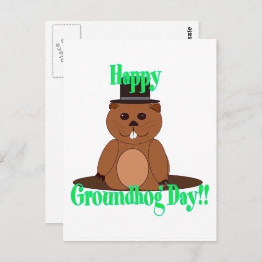Gelukkige Dag Groundhog! Briefkaart (Voorkant / Achterkant)