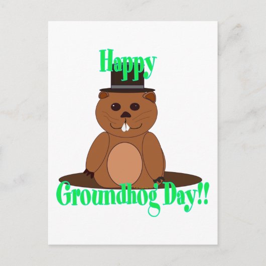 Gelukkige Dag Groundhog! Briefkaart (Voorkant)