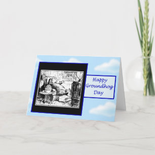 Gelukkige Dag Groundhog met groundhog die op TV Kaart