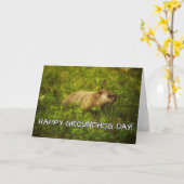 Gelukkige Dag Groundhog! wenskaart Kaart (Gele Bloem)